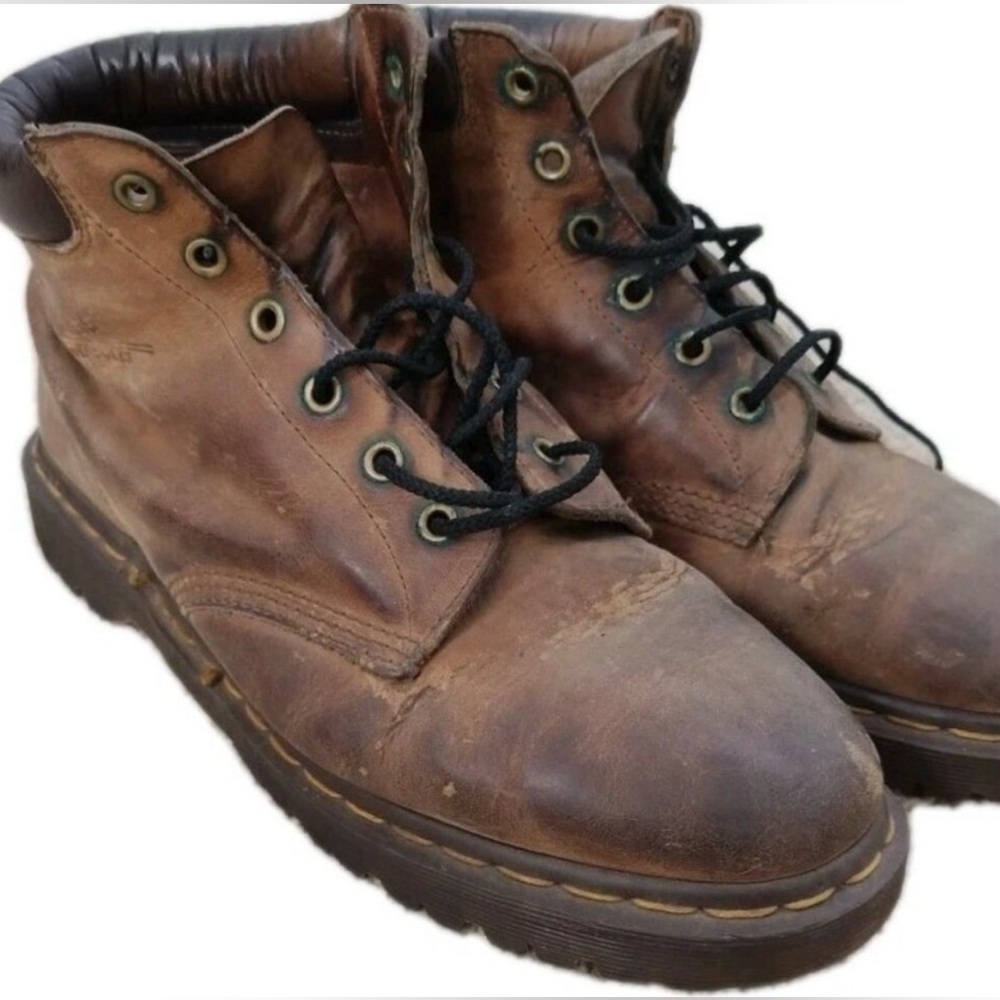 1990s Vintage Dr. Martens 939 6-Eyelet Brown Leather Boots Men’s Sz 11